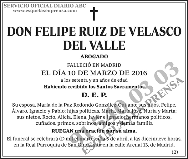 Felipe Ruiz de Velasco del Valle